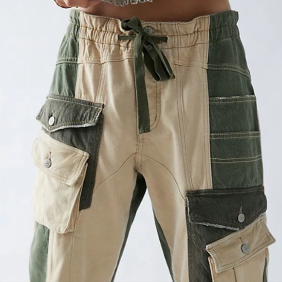 Free People Terra Utility Pant Size medium Slouchy Relaxed Fit Cropped NWOT - Picture 5 of 16